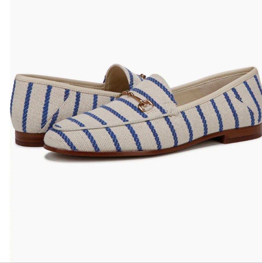 Sam Edelman Loraine Cobalt Stripe Gold Bit Loafers